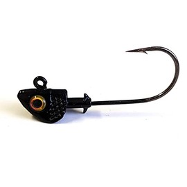 10 Painted"Pro-Shad" Jig Head Striper Bass Redfish Lure Ultra Point Hook- Black 1/8 oz