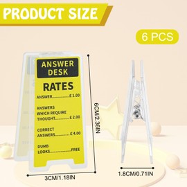 6Pcs Desk Decor Funny Sign Clips Novelty Gifts for Colleagues, Mini Funny Desk Accessories Office Decoration Sign Ornament Plaque Answer Rates Leave Me Alone I'm Busy