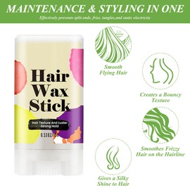 2 Pcs Hair Wax Stick Wax Stick For Hair Haarwachs Stick Wachs Stick Haare Hair Stick Geeignet Für Perücken Krauses Lockiges Haar Kinderhaar Frisuren Kaputtes Haar Koteletten-Styling 3 Kämme
