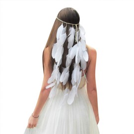 Indian Feather Headband Headdress Boho Headpieces Head Chain Headwear Carnival Head Pieces Boho Headwear Hair Jewelry Accessories for Women and Girls Party Festival