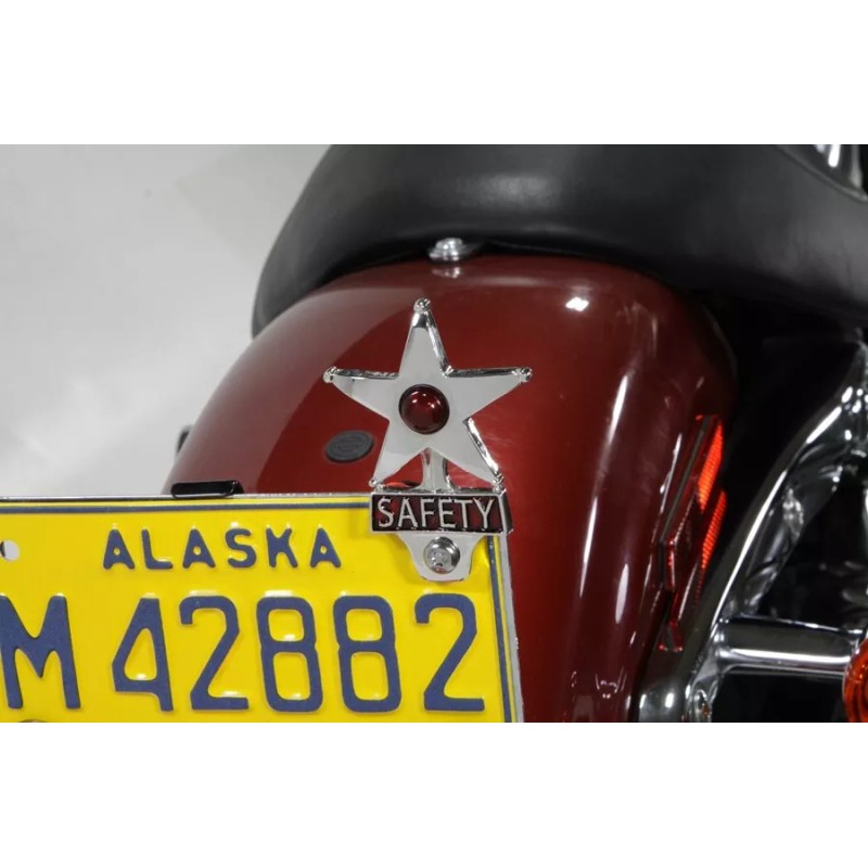 V-Twin 48-1618 Safety Star License Plate Topper with LED Lamp