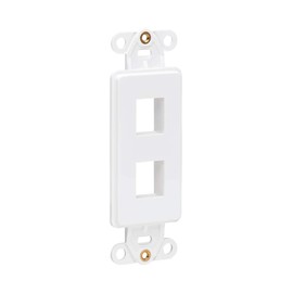 Tripp Lite Decora Wall Plate Insert, Decorative Center Plate, Vertical 2 Port Keystone Jack, White (N042D-002V-WH)