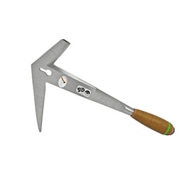 FREUND Slate Hammer, Rheinish Design, Right, Leather Handle, handforged, Nail Puller