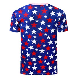 Funny World Mens American Flag Shirt 4th of July Shirt Men Graphic Patriotic Fake Muscle T-Shirt, Stars and Stripes, X-Large