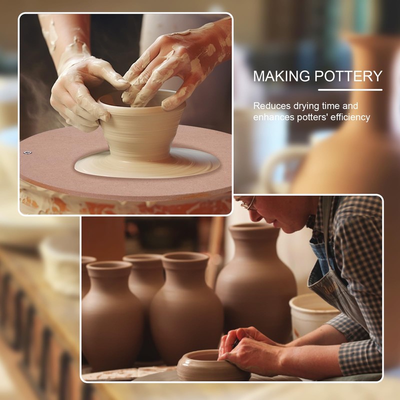LEOLIO 2 Pcs 12 Inch Pottery Wheel Bats, Thick Clay