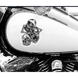 WSQ See No Evil Speak No Evil Hear No Evil Skulls Vinyl Sticker Decal Vinyl Premium Quality Black for Car Bumper Truck Van SUV Window Wall Boat Cup Tumblers Laptop or Any Smooth Surface Size 5 Inches