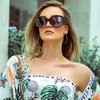 LVIOE Polarized Oversized Sunglasses for Women, Rhinestone Ladies Sunglasses with