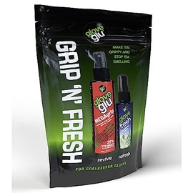 gloveglu Mega 'N' Fresh Bundle. Contains gloveglu MEGAgrip Goalkeeper Grip Spray + Glove Fresh Spray