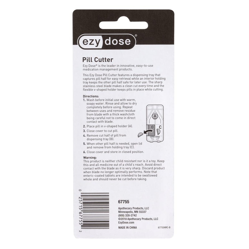 Ezy Dose Pill Cutter and Splitter with Built-in Pill Dispenser,