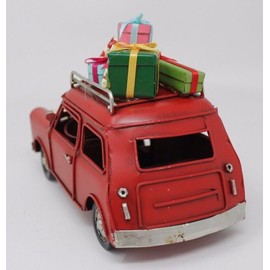 The Good Life Retro Vintage Rustic Christmas Tin Mini Car Van with Presents and Gifts 16cm Long