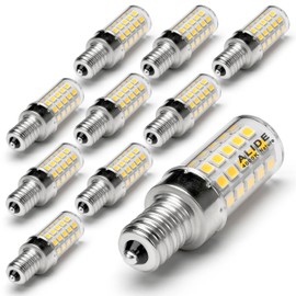 ALIDE E12 60W 4000k C7 Led Candelabra Light Bulbs Replacement, Small Base E12 6W LED Bulbs T6 Natural White 110V 120V for Ceiling Fan Chandelier Lighting,550lm,Non-dimmable 10Pack