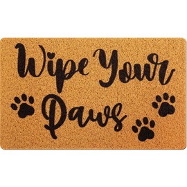 Mindsoft Peasants Cat Welcome Doormat Funny Rug Door Mat Black Cat Front Rug for Home Indoor Holiday Decoration 18 x 30 Inch(Wipe Your Paws)