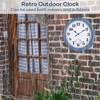 Outdoor Clock Waterproof 14 Inch Outdoor Clocks with Thermometer Combo