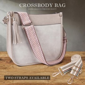 4053 Women's Elegant Crossbody Bag For Women Leather Hobo Handbag Wallet Set With 2count Adjustable Guitar Leopard Strap hkclufbag crossbody purses 2025:_Mushroom