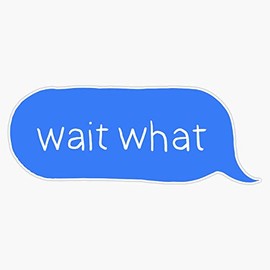 wait what Sticker Vinyl Bumper Sticker 6 Mil Thick - Size 5"