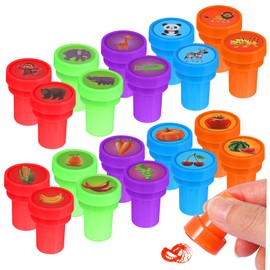 Veemoon Fruit and Vegetable Stamp Set - 20 Pieces Self Ink Stamps for Creative Rewards - Nursery - and Edible Designs for Fun and Learning