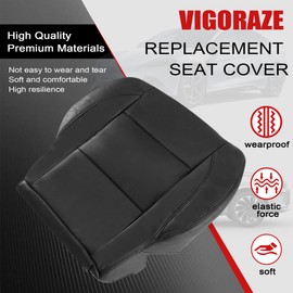 Vigoraze Driver Bottom Leather Replacement Seat Cover Black Compatible with Nissan Titan SV SL 2005 2006 2007 2008 2009 2010 2011 2012 2013 2014 2015