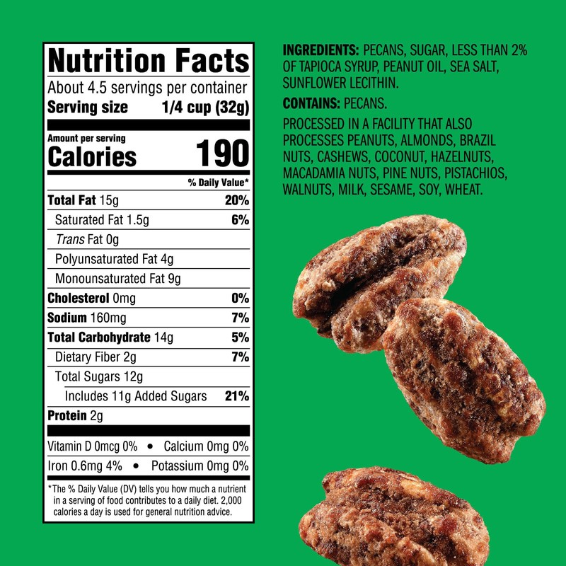 Emerald Nuts Kettle Glazed Pecans (1-Pack), 5oz Resealable Bag, Kosher