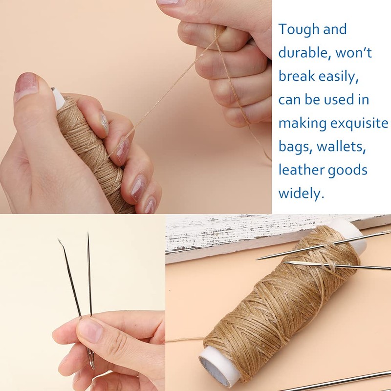 Ftyiwu Waxed Thread, Upholstery Needle and Thread 32 Yards with