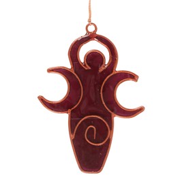 Pagan Triple Moon Goddess Suncatcher - Handcrafted Bali Art for Earthly Charm Home Decor - Mystical Nature Energy