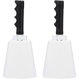 Blue Panda Cowbell with Handle, White Noise Maker (4.3 x 9.5 in, 2 Bells)