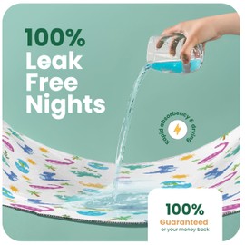 IMPROVIA® Toddler Bed Wetting Pad – 2 Pack 34x36 Waterproof Mattress Protector with Tuckable Wings – Ultra Absorbent, Non-Slip Washable Underpad for Kids & Potty Training – Dino Design (Dino)