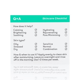 Q+A Cica Overnight Face MaskQ+A Cica Overnight Face Mask (50g), Calming, Hydrating and Barrier-Strengthening Face Care, Sleeping Mask for Sensitive, Stressed and Dry Skin, With Centella Asiatica