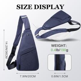 TOLOG Sling Bag Water Resistant Crossbody Personal Pocket Bag Lightweight Chest Shoulder Backpack for Travel Hiking (blue)