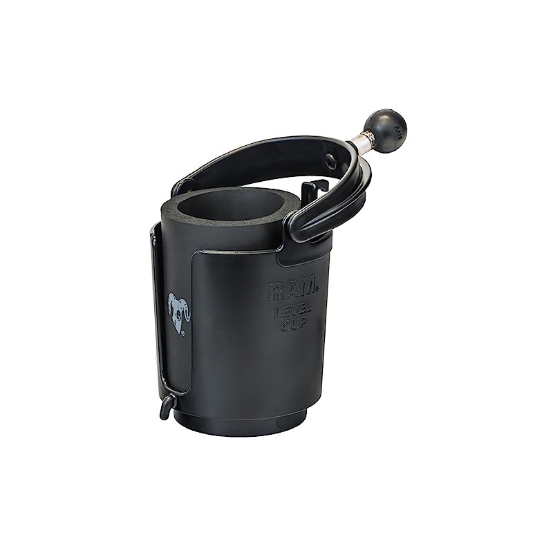 Ram Mount Self-Leveling Cup Holder with 1-Inch Ball and Cozy,