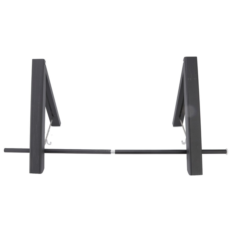 Retractable Clothes Rack Black Foldable Design Aluminium Wall Mounted Clothes