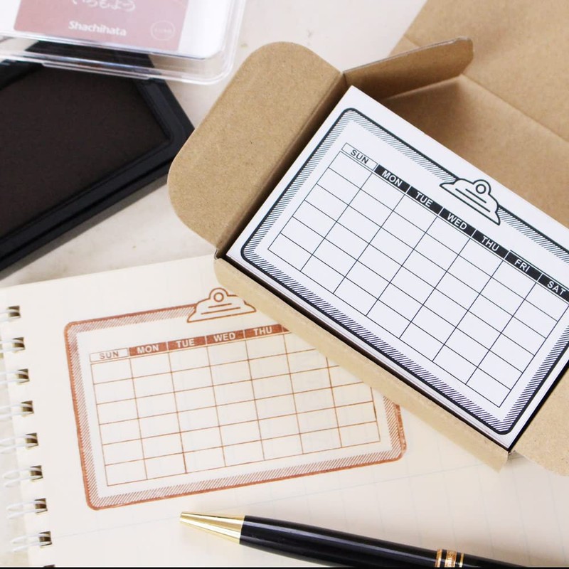 Stamp Calendar, Stylish, Monthly Schedule, Notebook, Gift, Diary, Recording, Hanko,
