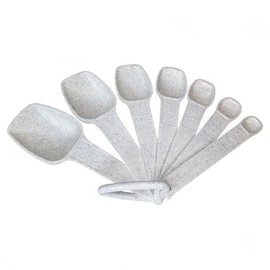 Tupperware Vintage Measuring Spoons with Ring Holder Set of 7 Fireworks Speckled