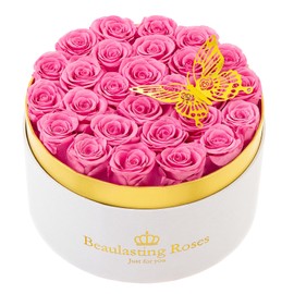 Beaulasting Roses Preserved Roses Forever Flowers Roses in A Box 27 Piece Forever Real Roses Mother's Day Flowers Birthday for Her Mom Women Wife Valentine's Day, Pink