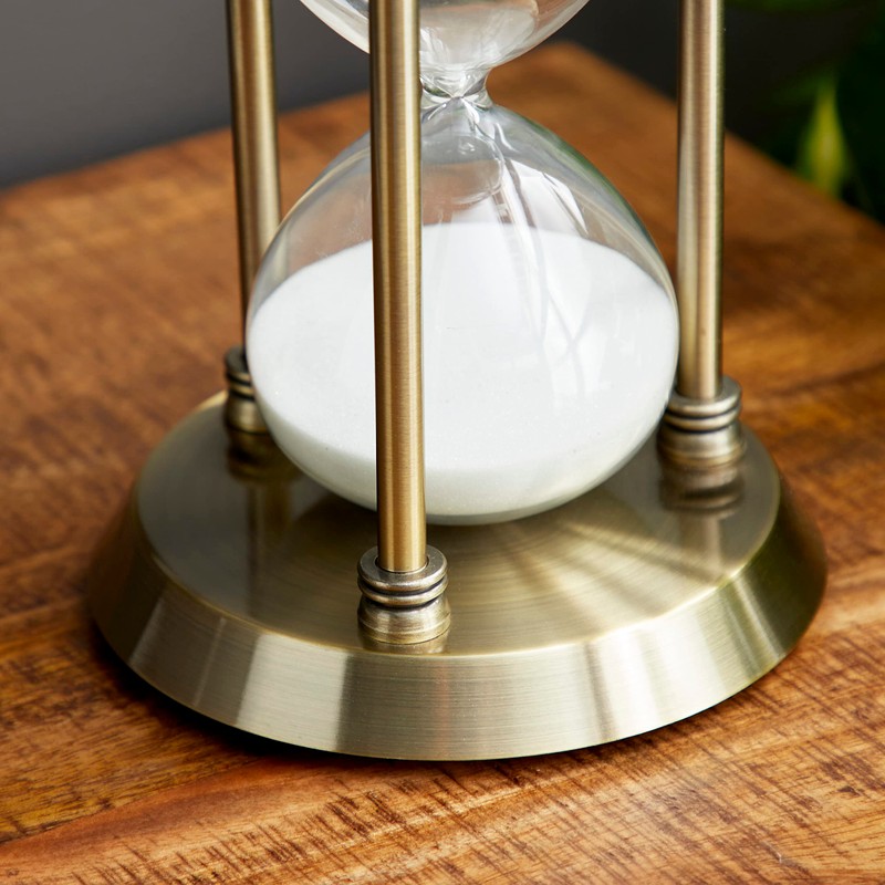 Deco 79 Metal Timer Hourglass Sand , 6" x 6"