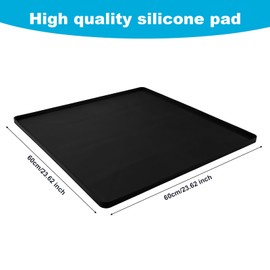 Refrigerator Mat, 23.62x23.62 Inch Mini Fridge Silicone Mat with Raised Edge Washable Under Fridge Drip Pan Multifunctional Refrigerator Floor Protector Freezer Mat Pads Prevent Water Leaks