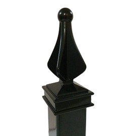 2" x 2" Aluminium Spear Top Post Cap for Metal Posts - Pressure Fit - Black