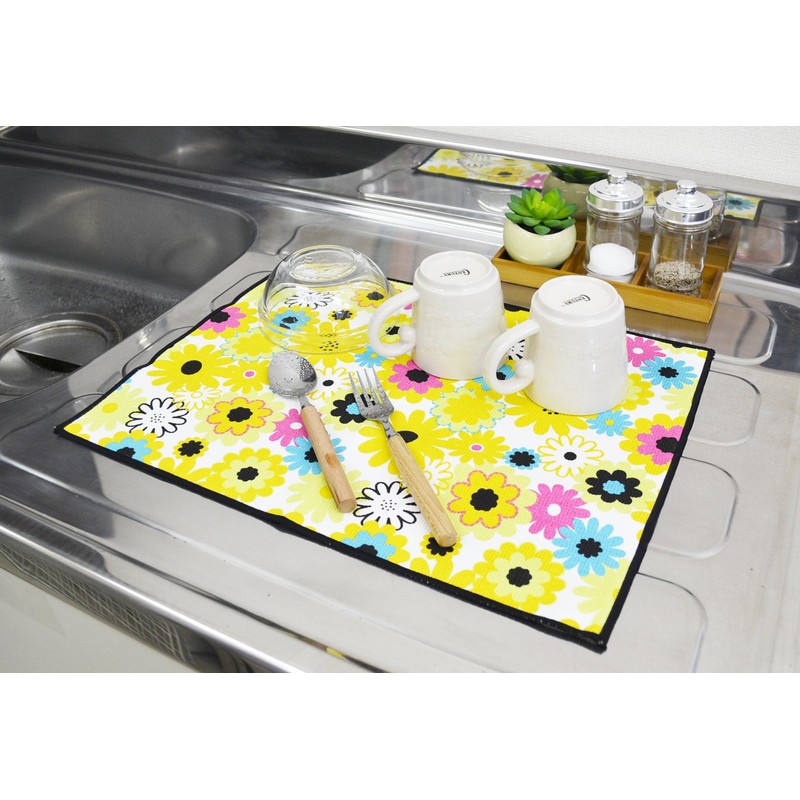 KAWATAKI Corporation Sowa Drying Mat, Kitchen Dishes, Quick Drying, Water