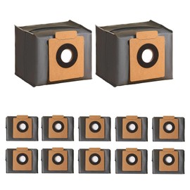 12 Pack Dust Bag Kit Compatible With Eufy X10 Pro Omni Robot Vacuum & X8 Pro Robot Vacuum,Large Capacaity Disposable Replacement Bag 3 Layer Construction to Prevent Tearing with 1 Cleaning Brush