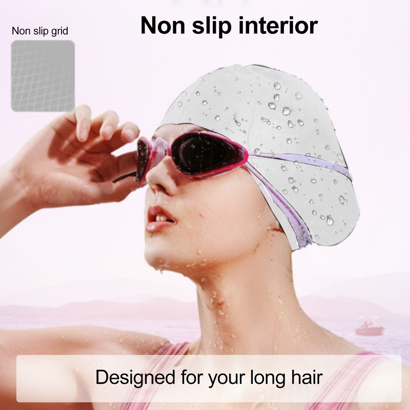 Swim Bathing Cap Silicone Waterproof Swimming Head Cover Professional with