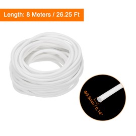 uxcell Silicone Foam Seal Strip, 3.5mm(0.14") Dia 8 Meters(26.25 Ft) Long Sponge Rubber Weather Seal Strip Round Rubber Cord Solid for Machinery and Industries, White
