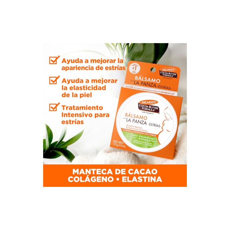 Palmer Cocoa Butter Formula Tummy Bálsamo Panza Estrías Cuidado Piel