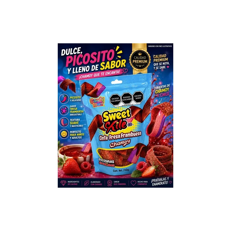 Gomitas Enchiladas Cinta Fresa Frambuesa Chamoy Sweet Chile 142g Doypack