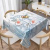 Jecuwo Nautical Coastal Square Tablecloth 60 Inch Turtle Coral Starfish