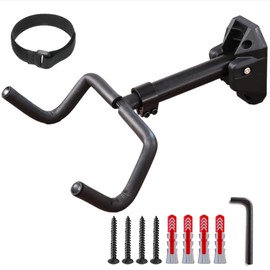Wall mounted bicycle parking rack Bicycle Wall Mount with Adjustable Angle and Wall Distance, Foldable, for Mountain Bikes/Road Bikes, Extra Soft Padding(Screw fixation)