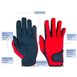 Youth Equestrian Gloves for Girls & Boys Children Gloves All Weather Outdoor Sports Gloves Horse Riding (6 - 8 Years, Pink)