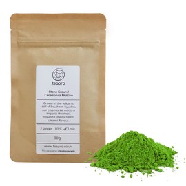Teapro 30g Ceremonial Grade Matcha Green Tea Powder from Kyushu in Japan | Biodegradable Zip-Lock Pouch | Matcha for Traditional Japanese Tea Ceremony