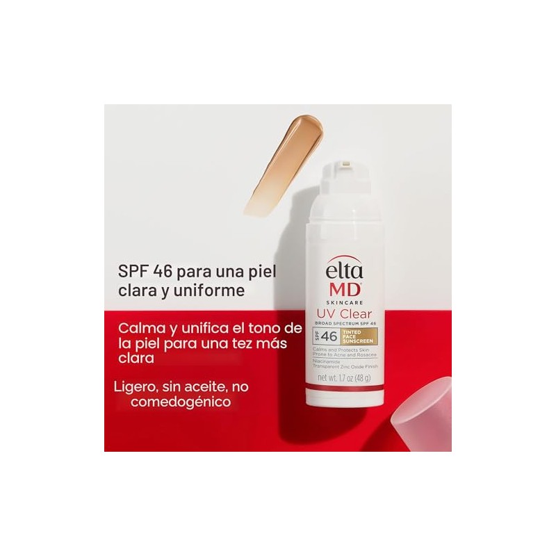 EltaMD UV Clear Face Sunscreen SPF, Oil-Free Sunscreen with Zinc