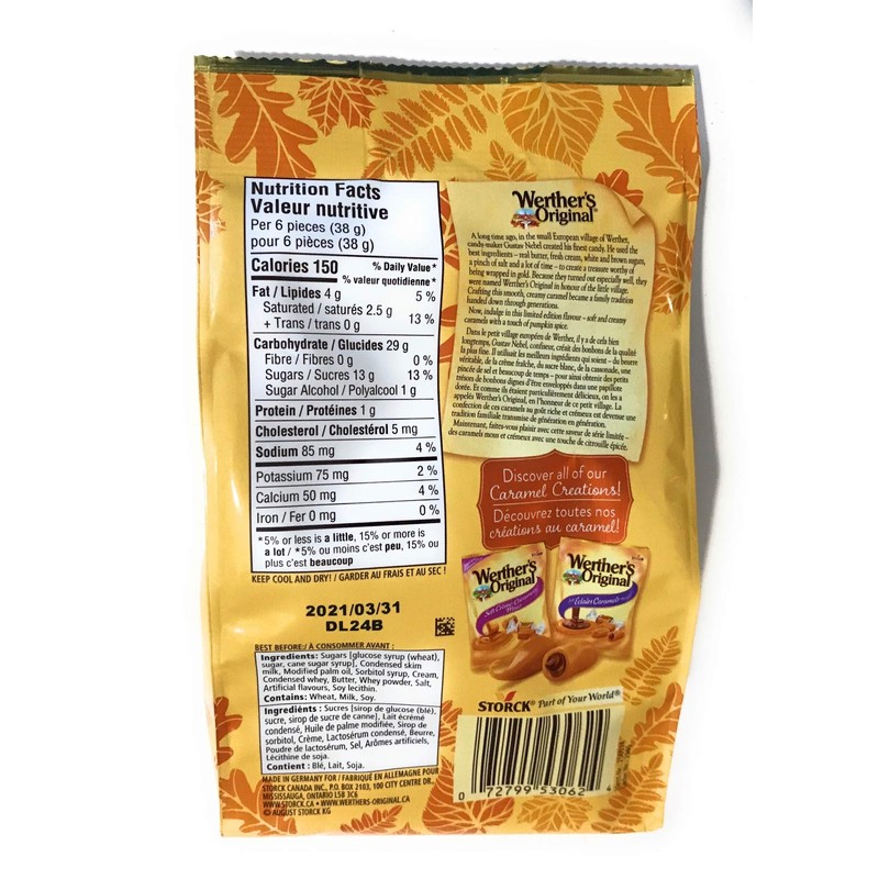 Werther's Pumpkin Spice Soft Caramels, 250g