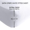 Catherine Lansfield Platinum Satin Stripe 300 Thread Count Fitted Sheet,