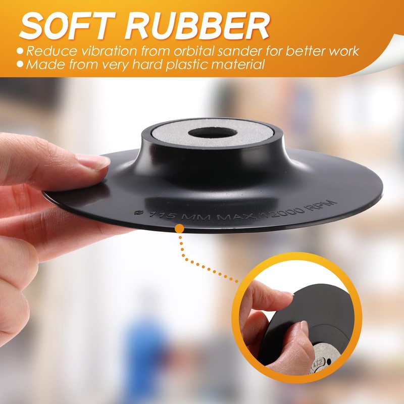 6 Pieces 4-1/2 Inch 14 mm Sanding Disc Backing Pads